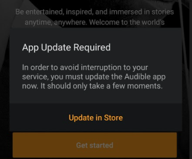 audible update in store