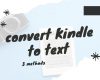 convert kindle to text uer guide