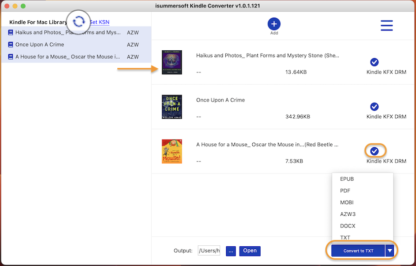 kindle to text conversion Mac